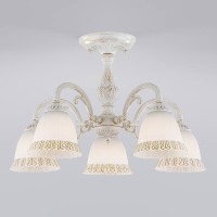 Потолочная люстра Eurosvet Campina 60107/5 белый с золотом Потолочная люстра Eurosvet Campina 60107/5 белый с золотом