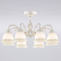 Потолочная люстра Eurosvet Campina 60107/8 белый с золотом Потолочная люстра Eurosvet Campina 60107/8 белый с золотом