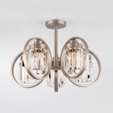 Потолочная люстра Eurosvet Loraine 10128/5 сатин-никель/прозрачный хрусталь Strotskis Smart