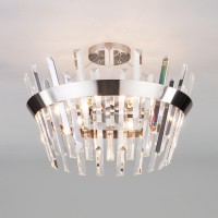 Потолочная люстра Eurosvet Steccato 10111/5 сатин-никель/прозрачный хрусталь Strotskis Потолочная люстра Eurosvet Steccato 10111/5 сатин-никель/прозрачный хрусталь Strotskis