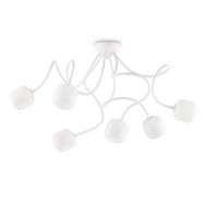 Потолочная люстра Ideal Lux Octopus PL6 Bianco 174921 Потолочная люстра Ideal Lux Octopus PL6 Bianco 174921