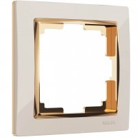Рамка на 1 пост Werkel Snabb слоновая кость/золото W0011932 4690389160691 Рамка на 1 пост Werkel Snabb слоновая кость/золото W0011932 4690389160691