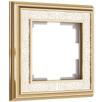 Рамка на 1 пост золото/белый Werkel W0011429 4690389159336 Рамка на 1 пост золото/белый Werkel W0011429 4690389159336