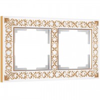 Рамка на 2 поста Werkel Antik белое золото W0021523 4690389158230 Рамка на 2 поста Werkel Antik белое золото W0021523 4690389158230