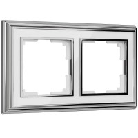 Рамка на 2 поста Werkel хром/белый W0021331 4690389159176 Рамка на 2 поста Werkel хром/белый W0021331 4690389159176