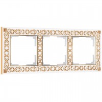 Рамка на 3 поста Werkel Antik белое золото W0031523 4690389158254