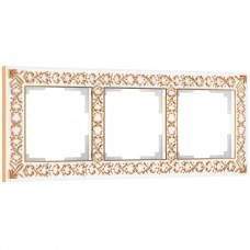 Рамка на 3 поста Werkel Antik белое золото W0031523 4690389158254