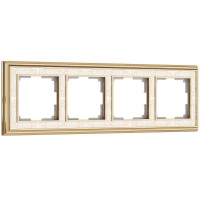 Рамка на 4 поста Werkel Palacio Gracia (золото/белый) W0041429 4690389159435 Рамка на 4 поста Werkel Palacio Gracia (золото/белый) W0041429 4690389159435
