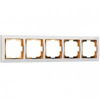 Рамка на 5 постов Werkel Snabb белый/золото W0051933 4690389161049 Рамка на 5 постов Werkel Snabb белый/золото W0051933 4690389161049