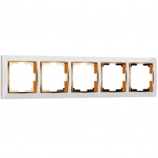 Рамка на 5 постов Werkel Snabb белый/золото W0051933 4690389161049 Рамка на 5 постов Werkel Snabb белый/золото W0051933 4690389161049