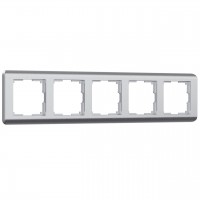 Рамка на 5 постов Werkel Stream серебряный W0052106 4690389172755 Рамка на 5 постов Werkel Stream серебряный W0052106 4690389172755