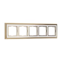 Рамка на 5 постов золото/белый Werkel W0051329 4690389159305 Рамка на 5 постов золото/белый Werkel W0051329 4690389159305