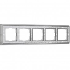 Рамка Werkel Palacio Gracia на 5 постов хром/белый WL77-Frame-05 4690389126154