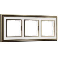 Рамка Werkel Palacio на 3 поста бронза/белый WL17-Frame-03 4690389103650 Рамка Werkel Palacio на 3 поста бронза/белый WL17-Frame-03 4690389103650
