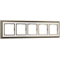 Рамка Werkel Palacio на 5 постов бронза/белый WL17-Frame-05 4690389103759 Рамка Werkel Palacio на 5 постов бронза/белый WL17-Frame-05 4690389103759