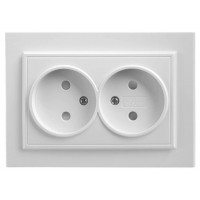 Розетка двойная Feron Stekker Эрна б/з 10A 250V белый PST10901301 39053 Розетка двойная Feron Stekker Эрна б/з 10A 250V белый PST10901301 39053