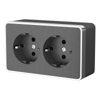 Розетка двойная с заземлением Werkel Gallant графит рифленый W5072104 4690389164675 Розетка двойная с заземлением Werkel Gallant графит рифленый W5072104 4690389164675