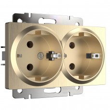 Розетка двойная Werkel шампань рифленый W1172010 4690389160585 Розетка двойная Werkel шампань рифленый W1172010 4690389160585