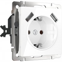 Розетка с заземлением, шторками и USBх2 Werkel белый W1171501 4690389155345 Розетка с заземлением, шторками и USBх2 Werkel белый W1171501 4690389155345