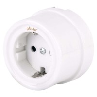 Розетка с заземлением Werkel Ретро белый W5671001 4690389166792 Розетка с заземлением Werkel Ретро белый W5671001 4690389166792