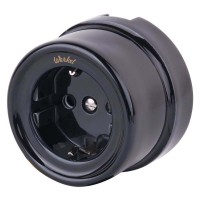 Розетка с заземлением Werkel Ретро черный W5671008 4690389166808 Розетка с заземлением Werkel Ретро черный W5671008 4690389166808