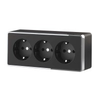 Розетка тройная с/з со шторками Werkel Gallant черный/хром W5073135 4690389163890 Розетка тройная с/з со шторками Werkel Gallant черный/хром W5073135 4690389163890