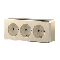 Розетка тройная с/з со шторками Werkel Gallant шампань рифленый W5073110 4690389163883 Розетка тройная с/з со шторками Werkel Gallant шампань рифленый W5073110 4690389163883