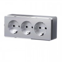 Розетка тройная с заземлением и шторками Werkel Gallant серебряный W5073106 4690389167195 Розетка тройная с заземлением и шторками Werkel Gallant серебряный W5073106 4690389167195