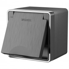 Розетка влагозащищенная с заземлением с защитной крышкой и шторками Werkel Gallant графит рифленый W5071204 4690389164606 Розетка влагозащищенная с заземлением с защитной крышкой и шторками Werkel Gallant графит рифленый W5071204 4690389164606