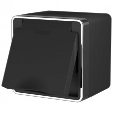 Розетка влагозащищенная с заземлением, с защитной крышкой и шторками Werkel Gallant черный/хром W5071235 4690389164637 Розетка влагозащищенная с заземлением, с защитной крышкой и шторками Werkel Gallant черный/хром W5071235 4690389164637