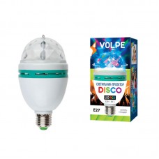 Светодиодный светильник-проектор Volpe Disko ULI-Q301 03W/RGB/E27 WHITE 09839 Светодиодный светильник-проектор Volpe Disko ULI-Q301 03W/RGB/E27 WHITE 09839