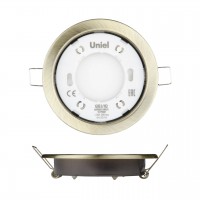 Встраиваемый светильник Uniel GX53/H2 Antique Brass 10 Prom UL-00005056 Встраиваемый светильник Uniel GX53/H2 Antique Brass 10 Prom UL-00005056
