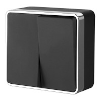 Выключатель двухклавишный Werkel Gallant черный/хром W5020035 4690389164163 Выключатель двухклавишный Werkel Gallant черный/хром W5020035 4690389164163