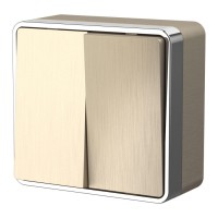Выключатель двухклавишный Werkel Gallant шампань рифленый W5020010 4690389164149 Выключатель двухклавишный Werkel Gallant шампань рифленый W5020010 4690389164149
