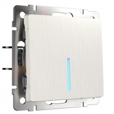 Выключатель одноклавишный проходной с подсветкой Werkel перламутровый рифленый W1112113 4690389160844 Выключатель одноклавишный проходной с подсветкой Werkel перламутровый рифленый W1112113 4690389160844