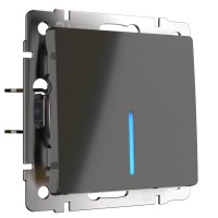 Выключатель одноклавишный проходной с подсветкой Werkel серо-коричневый WL07-SW-1G-2W-LED 4690389086663 Выключатель одноклавишный проходной с подсветкой Werkel серо-коричневый WL07-SW-1G-2W-LED 4690389086663