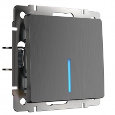 Выключатель одноклавишный с подсветкой Werkel графит рифленый W1110104 4690389158377 Выключатель одноклавишный с подсветкой Werkel графит рифленый W1110104 4690389158377