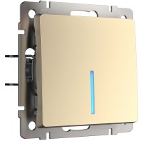 Выключатель Werkel одноклавишный с подсветкой шампань W1110111 4690389157080 Выключатель Werkel одноклавишный с подсветкой шампань W1110111 4690389157080