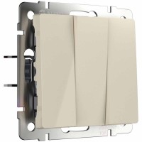 Выключатель Werkel трехклавишный слоновая кость W1130003 4690389155666 Выключатель Werkel трехклавишный слоновая кость W1130003 4690389155666