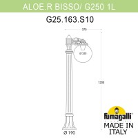 Садовый светильник-столбик FUMAGALLI ALOE`.R/G250 1L G25.163.S10.VZF1R Садовый светильник-столбик FUMAGALLI ALOE`.R/G250 1L G25.163.S10.VZF1R