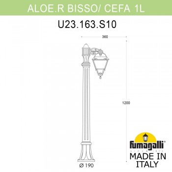 Садовый светильник-столбик FUMAGALLI ALOE.R/CEFA 1L U23.163.S10.VXF1R