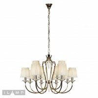 Подвесная люстра iLamp Charm P2508-8+4 Никель+беж Подвесная люстра iLamp Charm P2508-8+4 Никель+беж