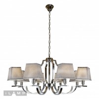 Подвесная люстра iLamp Hilton 6943-8 Хром+серый Подвесная люстра iLamp Hilton 6943-8 Хром+серый