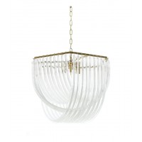 Хрустальная подвесная люстра Lumina Deco Weddini LDP 6001-500 GD+CL Хрустальная подвесная люстра Lumina Deco Weddini LDP 6001-500 GD+CL