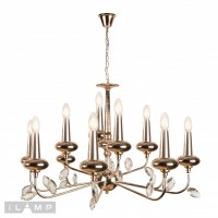 Подвесная люстра iLamp Dames 1020-8+4 Золотая Подвесная люстра iLamp Dames 1020-8+4 Золотая