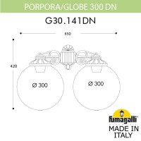 Светильник уличный настенный FUMAGALLI PORPORA/G300 G30.141.000.WXF1RDN Светильник уличный настенный FUMAGALLI PORPORA/G300 G30.141.000.WXF1RDN