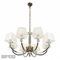 Подвесная люстра iLamp Blues P9404-8 Никель+белый Подвесная люстра iLamp Blues P9404-8 Никель+белый