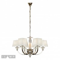 Подвесная люстра iLamp Blues P9404-6 Никель+белый Подвесная люстра iLamp Blues P9404-6 Никель+белый
