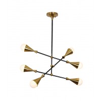 Подвесной светильник Lumina Deco Valpina LDP 6029-6 BK+MD Подвесной светильник Lumina Deco Valpina LDP 6029-6 BK+MD