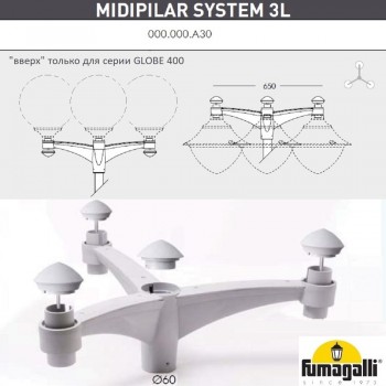 Консоль для паркового фонаря FUMAGALLI MIDIPILAR SYS 3L 000.000.A30.L0